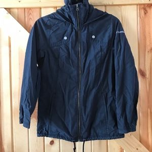 Columbia relaxed fit navy rain jacket